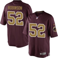 Nike Youth Elite Burgundy Red 80th Anniversary Alternate Jersey Washington Redskins Keenan Robinson 52