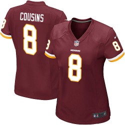 Nike Women's Game Burgundy Red Home Jersey Washington Redskins Kirk Cousins 8
