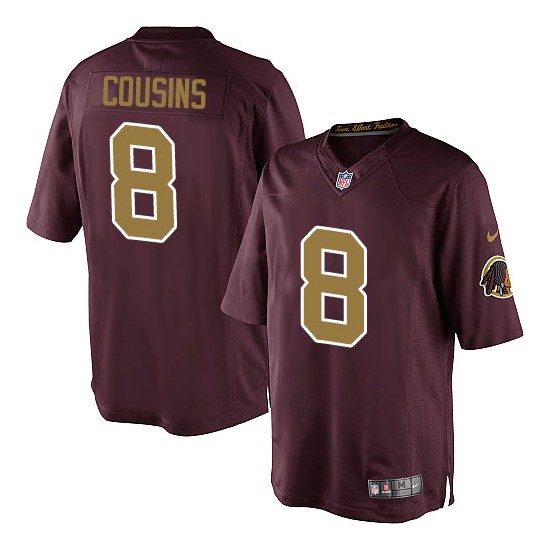 Nike Youth Elite Burgundy Red 80th Anniversary Alternate Jersey Washington Redskins Kirk Cousins 8