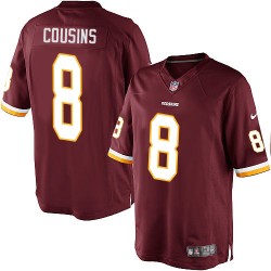 Nike Youth Limited Burgundy Red Home Jersey Washington Redskins Kirk Cousins 8