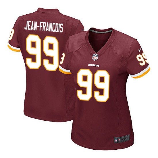 Nike Women's Game Burgundy Red Home Jersey Washington Redskins Ricky Jean-Francois 99