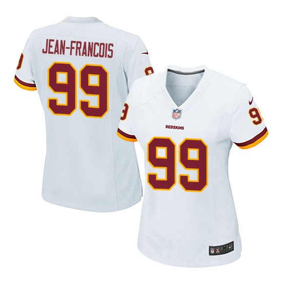 Nike Women's Game White Road Jersey Washington Redskins Ricky Jean-Francois 99