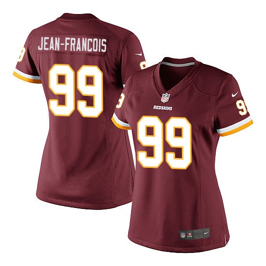 Nike Women's Elite Burgundy Red Home Jersey Washington Redskins Ricky Jean-Francois 99