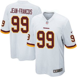 Nike Men's Game White Road Jersey Washington Redskins Ricky Jean-Francois 99