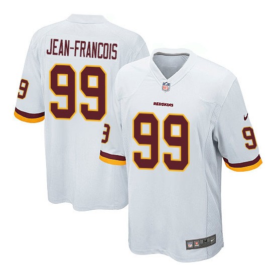 Nike Men's Game White Road Jersey Washington Redskins Ricky Jean-Francois 99