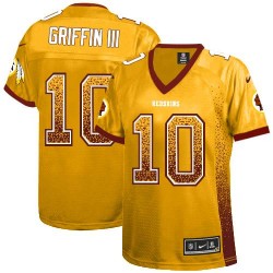 Nike Women's Game Gold Drift Fashion Jersey Washington Redskins Robert Griffin III 10