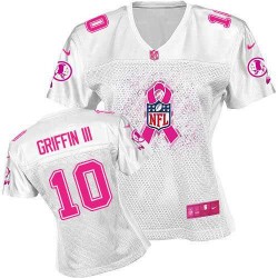 Nike Women's Game White Breast Cancer Awareness Jersey Washington Redskins Robert Griffin III 10