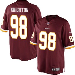 Nike Youth Elite Burgundy Red Home Jersey Washington Redskins Terrance Knighton 98
