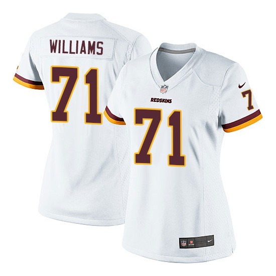 Nike Women's Elite White Road Jersey Washington Redskins Trent Williams 71
