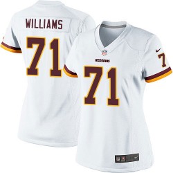 Nike Women's Limited White Road Jersey Washington Redskins Trent Williams 71