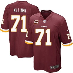 Nike Youth Elite Burgundy Red Home C Patch Jersey Washington Redskins Trent Williams 71