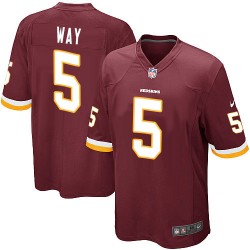 Nike Men's Game Burgundy Red Home Jersey Washington Redskins Tress Way 5