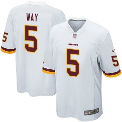 Nike Men's Game White Road Jersey Washington Redskins Tress Way 5