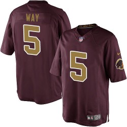 Nike Men's Limited Burgundy Red 80th Anniversary Alternate Jersey Washington Redskins Tress Way 5