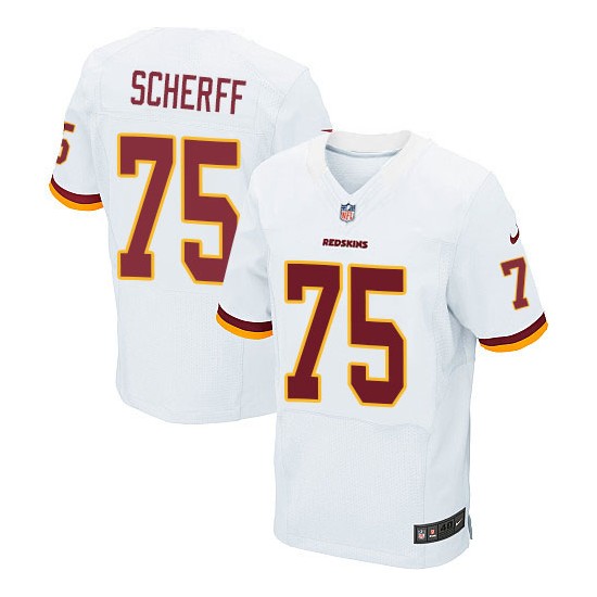 Nike Men's Elite White Road Jersey Washington Redskins Brandon Scherff 75