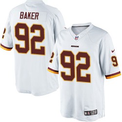 Nike Men's Limited White Road Jersey Washington Redskins Chris Baker 92