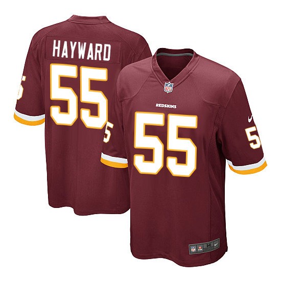 Nike Men's Game Burgundy Red Home Jersey Washington Redskins Adam Hayward 55
