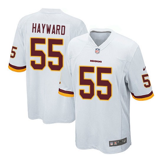 Nike Men's Game White Road Jersey Washington Redskins Adam Hayward 55