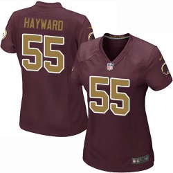 Nike Women's Game Burgundy Red 80th Anniversary Alternate Jersey Washington Redskins Adam Hayward 55