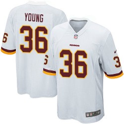 Nike Men's Game White Road Jersey Washington Redskins Darrel Young 36