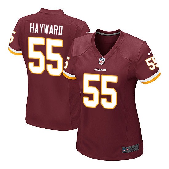Nike Women's Game Burgundy Red Home Jersey Washington Redskins Adam Hayward 55