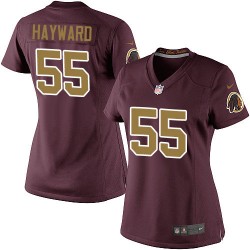 Nike Women's Limited Burgundy Red 80th Anniversary Alternate Jersey Washington Redskins Adam Hayward 55