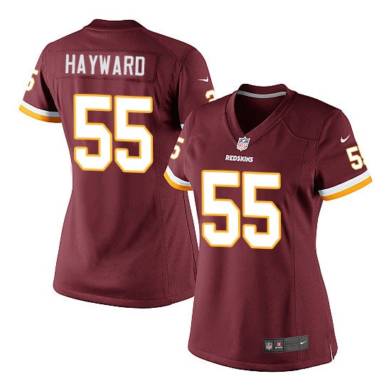 Nike Women's Limited Burgundy Red Home Jersey Washington Redskins Adam Hayward 55
