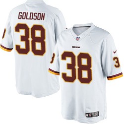 Nike Men's Limited White Road Jersey Washington Redskins Dashon Goldson 38