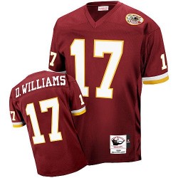 Mitchell and Ness Men's Authentic Burgundy Red Home Throwback 50th Patch Jersey Washington Redskins Doug Williams 17