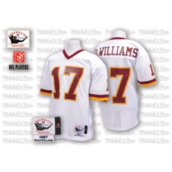 Mitchell and Ness Men's Authentic White Road Throwback Jersey Washington Redskins Doug Williams 17