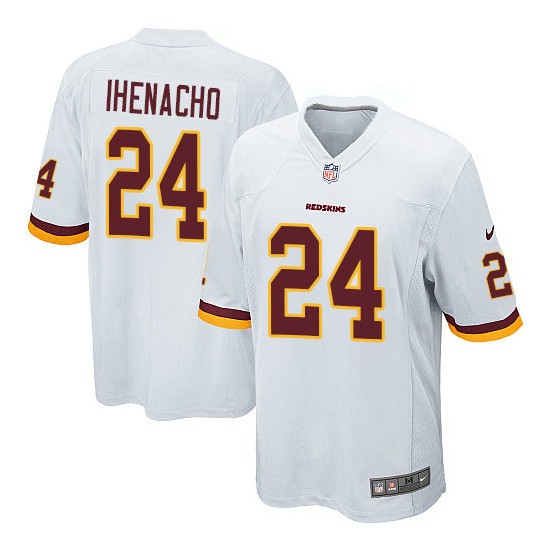 Nike Men's Game White Road Jersey Washington Redskins Duke Ihenacho 24