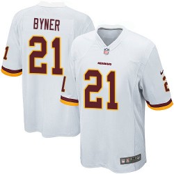 Nike Men's Game White Road Jersey Washington Redskins Earnest Byner 21
