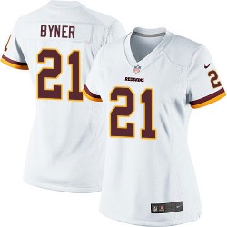 Nike Women's Limited White Road Jersey Washington Redskins Earnest Byner 21