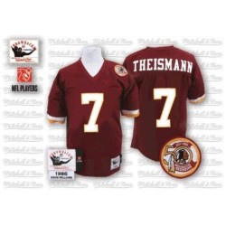 Mitchell and Ness Men's Authentic Burgundy Red Home Throwback 50th Patch Jersey Washington Redskins Joe Theismann 7
