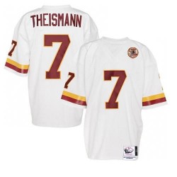 Mitchell and Ness Men's Authentic White Road Throwback 50th Patch Jersey Washington Redskins Joe Theismann 7