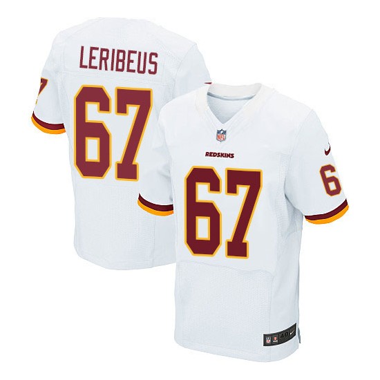 Nike Men's Elite White Road Jersey Washington Redskins Josh Leribeus 67