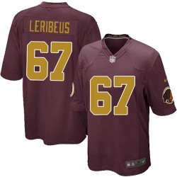 Nike Men's Game Burgundy Red 80th Anniversary Alternate Jersey Washington Redskins Josh Leribeus 67