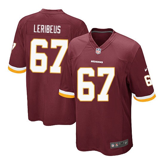 Nike Men's Game Burgundy Red Home Jersey Washington Redskins Josh Leribeus 67