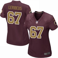 Nike Women's Game Burgundy Red 80th Anniversary Alternate Jersey Washington Redskins Josh Leribeus 67