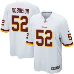 Nike Men's Game White Road Jersey Washington Redskins Keenan Robinson 52